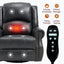 LLappuil Recliner Chair, 360° Swivel Massage Recliner Chair with Heat, Nursery Glider Rocker Manual Recliner Chair with Side Pockets for Living Room, Bedroom Gray