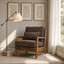 LLappuil Accent Chair, Mid-Century Modern Reading Single Sofa Chair for Living Room Brown