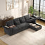 LLappuil 108" Sectional Sofa, Oversized Sectional Couch with Pull Out Sofa Bed, Chenille Sofa Couch Convertible Sofa Bed with Recliner Chair, Small Tabletop, Storage Chaise for Living Room