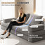 LLappuil King Size Convertible Sofa Bed, 87" DIY Chenille Sofa Couch with Deep Seat for Living Room Light Gray
