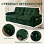 LLappuil 77" Pull Out Sofa Bed Queen Size, Loveseat Sofa Convertible Sleeper Sofa Bed, Flannelette Fabric Sofa Couch for Living Room Green