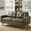 LLappuil 65" Loveseat Sofa, Love Seat Small Sofa Couch for Living Room, Bedroom, Compact Space, Foil Fabric Green
