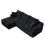 LLappuil 96" Sectional Sofa, Modular Sectional Couch with Right Chaise, Deep Seat Corduroy Cloud Sofa for Living Room Black