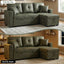 LLappuil Sectional Sofa, 71" Sectional Couch Convertible Sofa Bed, Pull Out Sofa Bed Full Size with Storage Chaise for Living Room, Foil Fabric Green