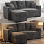 LLappuil Sectional Sofa, 71" Sectional Couch Convertible Sofa Bed, Pull Out Sofa Bed Full Size with Storage Chaise for Living Room, Linen Dark Gray