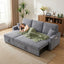 LLappuil Sectioanl Sofa, 84" Sectioanl Couch with Storage Chaise, Small Desktop, Cup Holders, Chaiging Port Convertible Sofa Bed, Corduroy Pull Out Sofa Bed for Living Room Gray