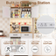 LLappuil 72.8" Kitchen Pantry, Kitchen Pantry Storage Cabinet with LED Light & Outlet, Kitchen Hutch with 6 Hooks, Drawer, Adjustable Shelves White