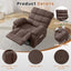 LLappuil Recliner Chair, 360° Swivel Recliner Chair, Nursery Glider Rocker Recliner Chair, Single Reading Chair with Side Pockets for Living Room, Bedroom Brown