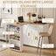 LLappuil Kitchen Island, Rolling Kitchen Island with Swivel Extendable Table, Mobile Kitchen Island Cart with Storage, Drawers & Shelves for Kitchen, Dining Room