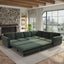 LLappuil Sectional Sofa with Pull Out Sofa Bed, Oversized Chenille Sofa Couch Convertible Sleeper Sofa Bed for Living Room Apartment