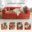 LLappuil 78" Corduroy Sofa Bed, Floor Sofa Convertible Sofa Bed, Loveseat Sofa for Living Room, No Assembly Orange