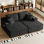 LLappuil 130" Sectional Sofa, U Shaped Modular Sectioanl Couch with Chaise, Boneless Corduroy Sofa Couch for Living Room, No Assembly Compression Sofa Black