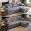 LLappuil 84" Sectional Sofa, Sectional Couch with Pull Out Sofa Bed Convertible Sofa Bed, Corduroy Sofa Couch with Storage Chaise, Small Desktop, Cup Holders, Charging Port for Living Room Gray