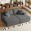LLappuil 130" Sectional Sofa, U Shaped Modular Sectioanl Couch with Chaise, Boneless Corduroy Sofa Couch for Living Room, No Assembly Compression Sofa Gray
