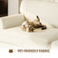 LLappuil 74" Loveseat Sofa, Chenille 3 Seat Sofa for Living Room, 26.4" Extra Deep Seat Mid Century Sofa Beige