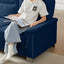 LLappuil 82" Velvet Sofa, 3 Seater Sofa Couch for Living Room Blue