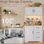 LLappuil 69" Kitchen Pantry, Kitchen Pantry Storage Cabinet with LED Light & Outlet, Kitchen Hutch with 6 Hooks, Drawer, Adjustable Shelves White