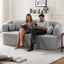 LLappuil 67" Loveseat Sofa, Chenille Boneless Sofa Couch for Living Room, No Need Assemble Gray