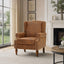 LLappuil Accent Chair, Mid-century Wingback Single Sofa Chair with Nailhead Trim Armrest, Flower Printed Polyester Fabric Reading Chair for Living Room