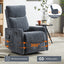 LLappuil Recliner Chair, 360° Swivel Massage Recliner Chair with Heat, Nursery Glider Rocker Recliner Chair for Living Room, Bedroom, Chenille Blue