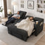LLappuil 81" Loveseat Sofa with Recliner Chair, 3 Seat Sofa with Pull Out Sofa Bed, Chenille Sofa Couch Convertible Sofa Bed with Tabletop, Cup Holder, USB & Type-c Charging Port for Living Room
