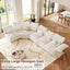 LLappuil Modular Sectional Sofa, Oversiezed Curved Sectional Couch with Storage & Hexagon Seat, Corduroy Sectional Sofa with Adjustable Arms & Backs for Living Room Beige