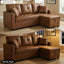 LLappuil Sectional Sofa, 71" Sectional Couch Convertible Sofa Bed, Pull Out Sofa Bed Full Size with Storage Chaise for Living Room, Foil Fabric Brown