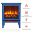 LLappuil 18" Electric Fireplace, Freestanding Electric Fireplace Stove Heater with 3D Flame Effect for 800 Sq. Ft, 1400W /700W heat/ 5000 BTU Blue
