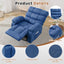 LLappuil Recliner Chair, 360° Swivel Recliner Chair, Nursery Glider Rocker Recliner Chair, Single Reading Chair with Side Pockets for Living Room, Bedroom Blue