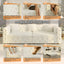 LLappuil 89" Velvet Chesterfield Sofa, Oversized Pull Out Sofa Bed King Size, Loveseat Sofa Couch Convertible Sofa Bed for Living Room White