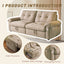 LLappuil 77" Pull Out Sofa Bed Queen Size, Loveseat Sofa Convertible Sleeper Sofa Bed, Flannelette Fabric Sofa Couch for Living Room Brown