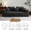 LLappuil 94" Boneless Couch, Corduroy 3 Seat Sofa, Deep Seat Cloud Sofa Couch for Living Room