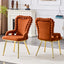 LLappuil Dining Chair Set of 2, 2 Piece Upholstered Accent Chairs for Dining Room, Living Room Orange