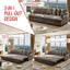 LLappuil Pull Out Sofa Bed King Size, 82" Loveseat Sofa with Bluetooth Speakers, USB Ports, Side Pockets, Corduroy Sofa Couch Convertible Sofa Bed for Living Room Brown