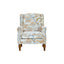 LLappuil Accent Chair, Mid-century Wingback Single Sofa Chair with Nailhead Trim Armrest, Flower Printed Polyester Fabric Reading Chair for Living Room