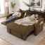 LLappuil 81" Loveseat Sofa with Recliner Chair, 3 Seat Sofa with Pull Out Sofa Bed, Chenille Sofa Couch Convertible Sofa Bed with Tabletop, Cup Holder, USB & Type-c Charging Port for Living Room