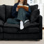 LLappuil Modular Sectional Sofa, Sectional Couch with Movable Ottoman, Chenille 4 Seat Cloud Sofa Couch for Living Room Black