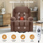 LLappuil Power Lift Recliner Chair, Massage Recliner Chair with Heat, Reading Chair with Side Pocket, USB Charge Port, Remote Control for Living Room, Bedroom Brown