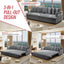 LLappuil Pull Out Sofa Bed King Size, 82" Loveseat Sofa with Bluetooth Speakers, USB Ports, Side Pockets, Corduroy Sofa Couch Convertible Sofa Bed for Living Room Gray