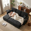 LLappuil Sectioanl Sofa, 84" Sectioanl Couch with Storage Chaise, Small Desktop, Cup Holders, Chaiging Port Convertible Sofa Bed, Corduroy Pull Out Sofa Bed for Living Room Black