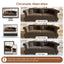 LLappuil 98" Pull Out Sofa Bed King Size, Oversized Chesterfield Velvet Sofa with Flower Tufting, Loveseat Sofa Couch Convertible Sofa Bed for Living Room Brown