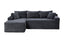 LLappuil 95" Sectional Sofa, Modular Sectional Couch with Right Chaise, Deep Seat Corduroy Cloud Sofa for Living Room
