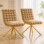 LLappuil Dining Chair Set of 2, 2 Piece Puffy Bubble Kitchen Dining Chair with with Metal Legs, Tufted Velvet 360° Swivel Accent Chair for Dining Room, Kitchen, Living Room