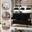 LLappuil Loveseat Sofa, 47" Small Couch, Love Seat Corduroy Sofa Couch for Compact Space Black