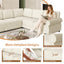 LLappuil Sectional Sofa, Sectioanl Couch with Pull Out Sofa Bed King Size, Chenille Sofa Conertible Sofa Bed for Living Room