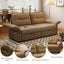 LLappuil Pull Out Sofa Bed Queen Size, Loveseat Sofa Convertible Sleeper Sofa Bed, Velvet Sofa Couch with Adjustbale Armrest, USB Charging Port for Living Room Camel