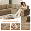 LLappuil Sectional Sofa, Sectioanl Couch with Pull Out Sofa Bed King Size, Chenille Sofa Conertible Sofa Bed for Living Room