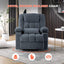 LLappuil Recliner Chair, 360° Swivel Massage Recliner Chair with Heat, Nursery Glider Rocker Manual Recliner Chair with Side Pocket, 2 Cup Holders, USB Charge Port for Living Room, Bedroom Blue