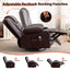 LLappuil Recliner Chair, 360° Swivel Massage Recliner Chair with Heat, Nursery Glider Rocker Recliner Chair with Cup Holders, USB Charge Port, Side Pockets for Living Room, Bedroom Brown