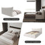 LLappuil Upholstered Platform Bed King Size, Oversized Wood Bed Frame with Headboard White